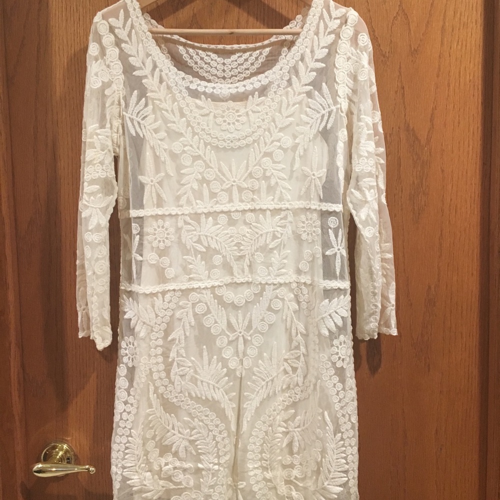 Express crochet dress with sleeves size medium